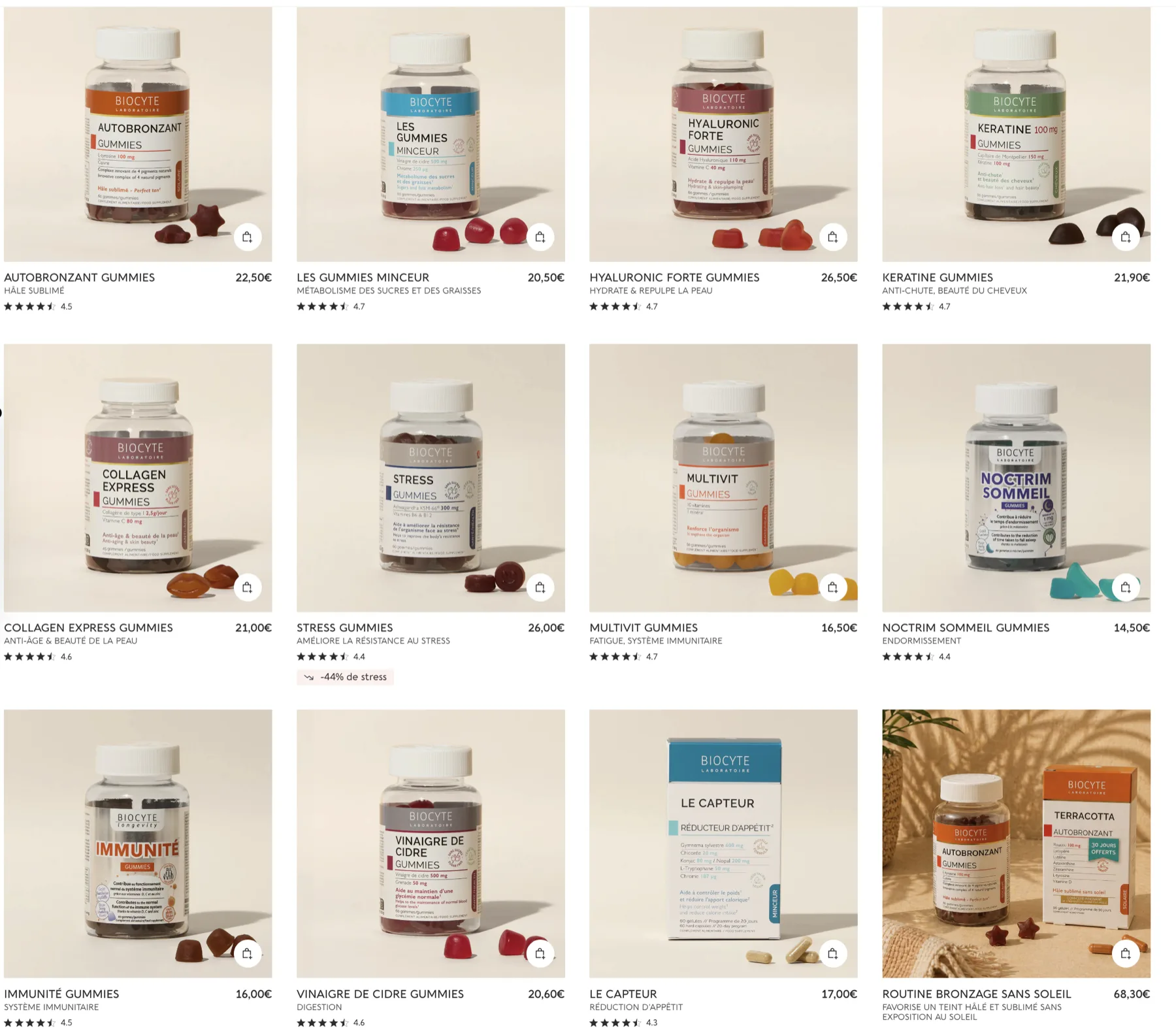 Gamme Biocyte : tous les pots